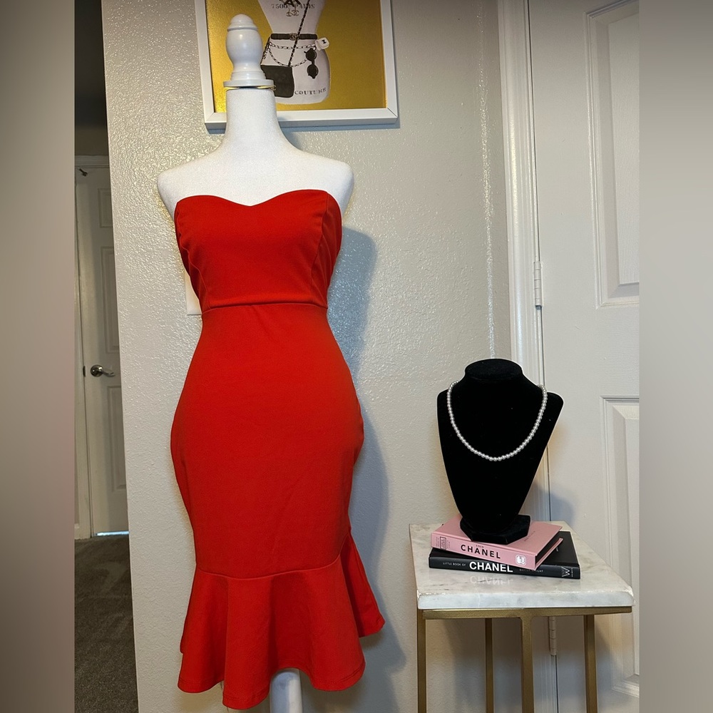 Fashion nova tomatoe red mini dress